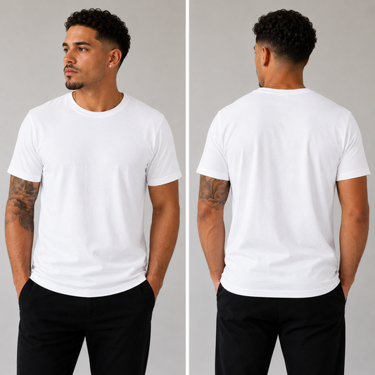 100% Cotton Ring-Spun WHITE $2.50 SHIRTS - Unisex - *DELIVERY AND ONLINE*